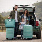 Luggage Sets 5 Piece (Glossy Misty Blue / 5 Piece Set (20/24/28/DB/TB))