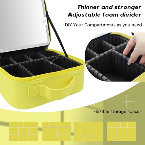 Makeup Bag with Led Mirror (Yellow / with LED mirror)