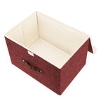Foldable Storage Boxes with Lids 5 Pack Fabric Storage Bins with Lids (5 pack / Red Wine)