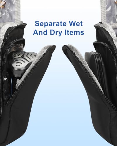 Hanging Toiletry Bag for Men (Black / X Large)