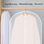 Garment Bags set of 12 (24'' x 60''/12 Pack+Gifts / White-Translucent)
