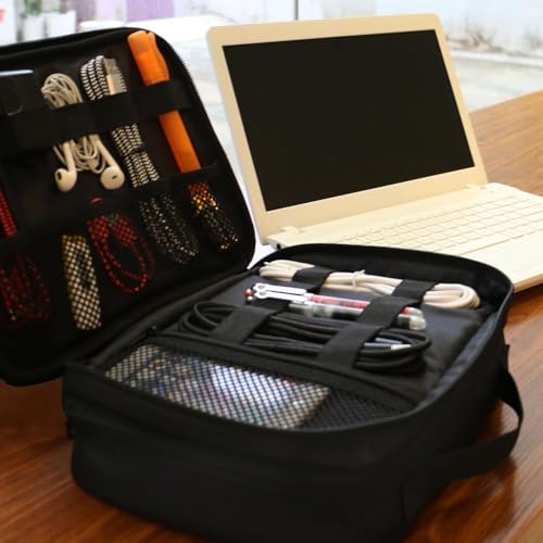 Electronics Organizer Travel Case (Antique Black / Medium)