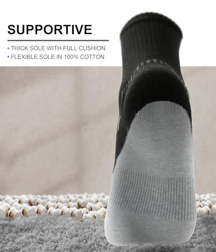 Men 6 Pack Athletic Compression Crew Socks for Running Gym Sports (11-13 / Black 2741)