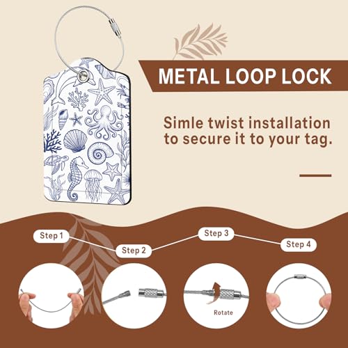 2 Pcs Ocean Sea Fish Luggage Tags for Suitcase (Funny-sea-animals)