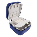 Travel Small Portable Mini Jewelry Case for collection Rings Necklaces Earrings and Lipstick Blue (Blue)