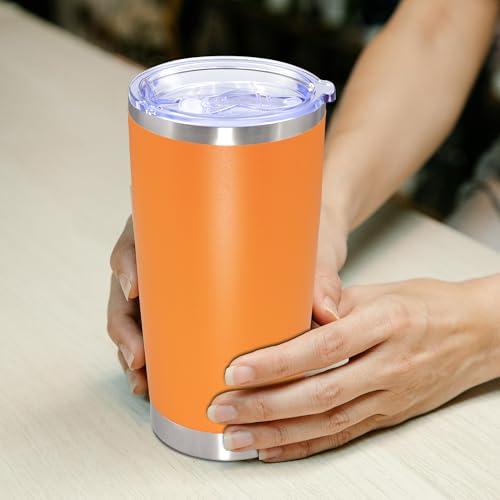 20oz Tumbler Stainless Steel Tumbler Coffee Tumbler with Lid Orange (Orange)