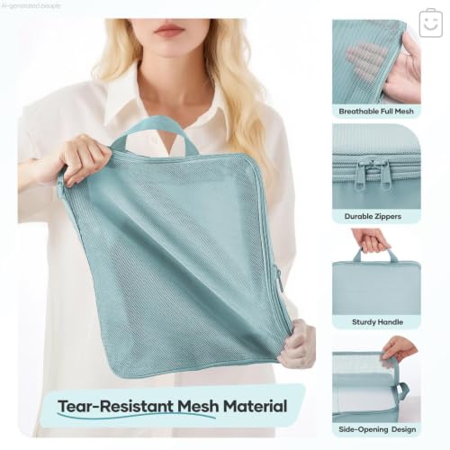 9 11 Set Compression Packing Cubes for Travel Essentials (Blue Gray / 9 set)