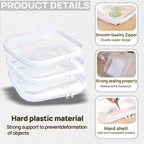 3PCS Clear Hard Plastic Zipper Case (3PCS-M-Mixed)