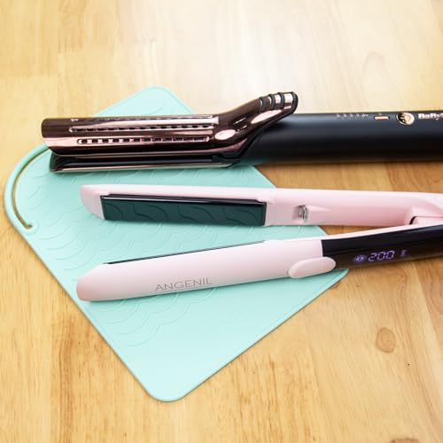 Heat Resistant Silicone Mat for Curling Iron Mat (Green)