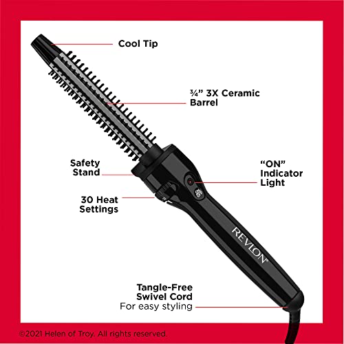 Perfect Heat Triple Ceramic Curling Brush (Black / 3/4 Inch)