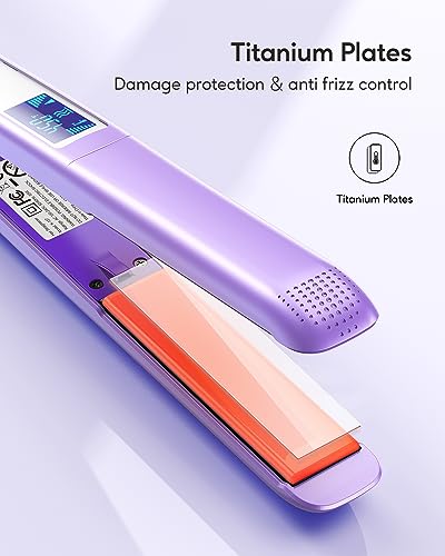 Pro Flat Iron Hair Straightener (1 inch / Purple)