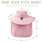 Fishing Hat Breathable Wide Brim Sun Hats with Neck Flap Bucket Hat Outdoor Safari Hat for Men Women UPF 50+ Sun Protection Pink (Pink)