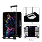Neon Cat Luggage Cover Washable Suitcase Protector Anti (Neon Cat / XL(32-34inch suitcase))