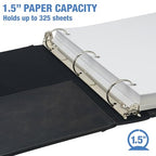 Vintage Faux Leather 3 Ring Binder (Full Size - No Zipper / 1.5 Inch / Black)
