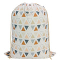 Canvas Laundry Bag with Handles & Drawstring 30"Wx35"H (Triangle Pattern L+ / L+ 30"Wx 35"H┃1 Pack)