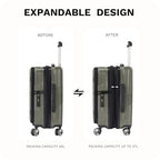 20 inch Carry On Luggage Expandable Top Opening (Grey / 20 Inch (Standard))