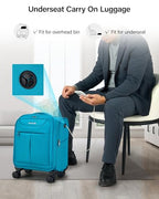Underseat Carry On Luggage with Wheels (Caribbean Blue / 16-Inch)