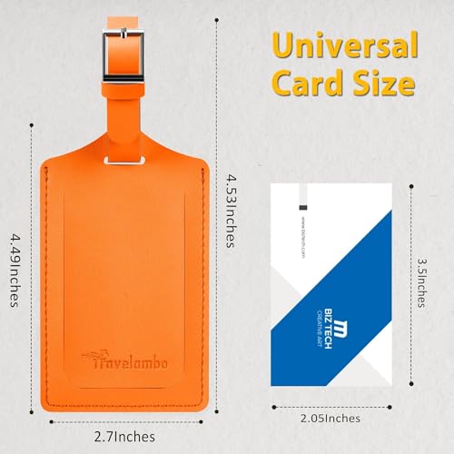 12 Pack Luggage Tags for Suitcases Airplane Travel Essentials (Hot Orange)