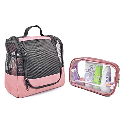 The Fine Living Co. Portable Shower Caddy Hanging Mesh Shower Caddy (Pink)