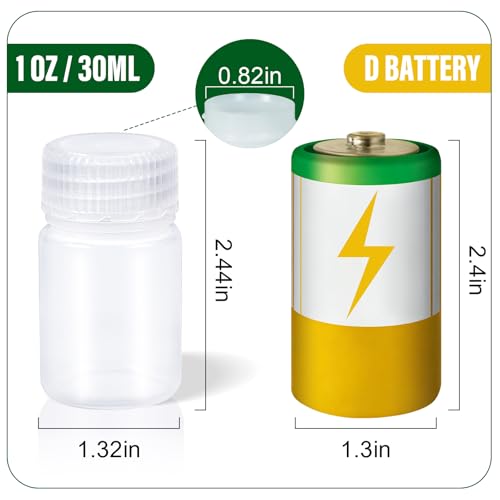 1 oz Small Plastic Bottles with Caps (Clear / 1 oz)