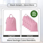 LFH Home Large Premium Cotton Rich Canvas Laundry Bag with Drawstring and Handles Heavy Duty (28"x40" (Pack of 2) / Pink)