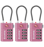 TSA Approved Luggage Locks with Search Alert Indicator (Rose Purple)