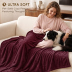 Fleece Throw Blanket 50"x60" (Wine Red / Throw(50" X 60"))