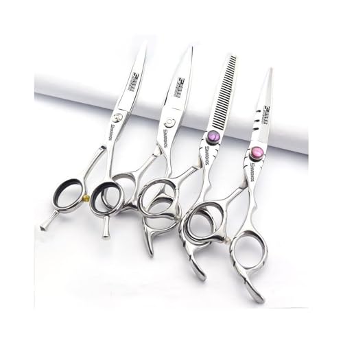 6 Inch 440C High Hardness Stainless Steel Hair Scissors Hair Salon Hair Stylist Cutting Thinning Tool Barber Special (6 Inch 4pc-b)