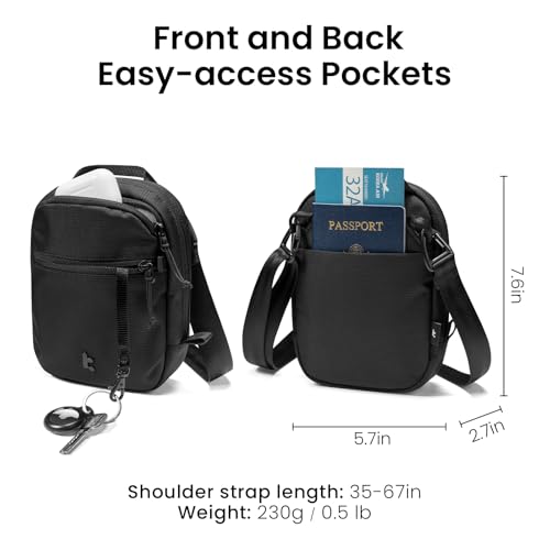 Aviator T37 Travel Crossbody Sling Bag with RFID Blocking (Black)