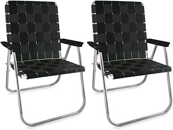 Outdoor Chairs for Camping. Made with Lightweight Aluminum Frames and UV (Midnight / Magnum (2 Pack))