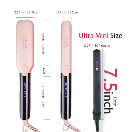 Ultra Mini Hair Straightener Flat Iron for Short Hair (Ultra Mini 0.7-inch_grey)
