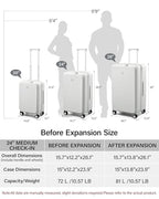24 Inch Expandable Checked Luggage (Interstellar Blue / 24 Inch EXT)