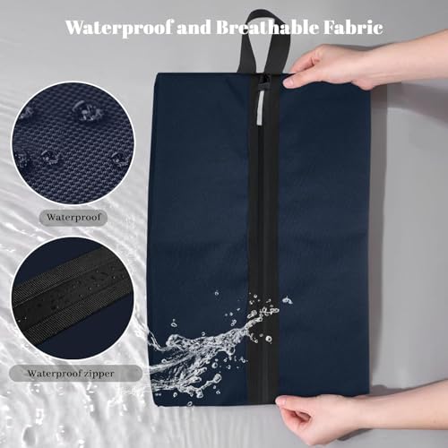 Shoe Bags for Travel (Navy Blue-lan / 16.5 × 9.8 Inches | 2-Pack)