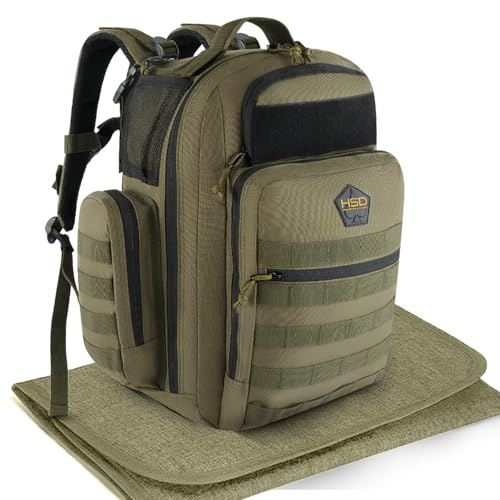 Diaper Bag Backpack with Diaper Changing Mat (Ranger Green / 32L)