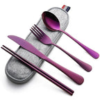 Travel Utensils with Case (Purple)
