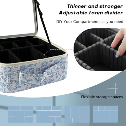 Makeup Bag with Led Mirror (light blue / with LED mirror)