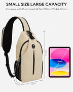Crossbody Sling Backpack Sling Bag Travel Hiking Daypack (Z-beige / Small)