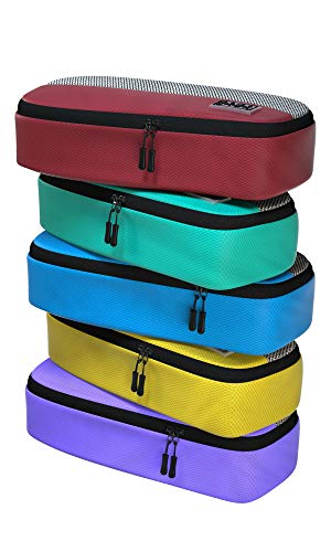 Slim Packing Cubes for Travel 5pc Set (Multicolor / Slim)