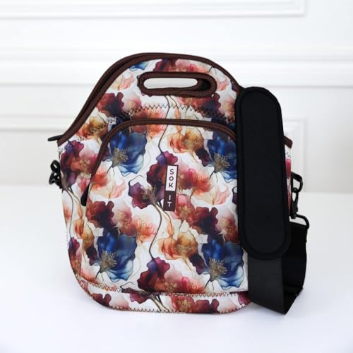 LunchTote Zippered Bag Insulated Neoprene Caddy (Watercolor Whisper / X-Large 6.5 Quart Lunch Tote)