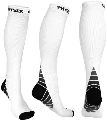 Physix Gear Compression Socks (White / Large-X-Large)