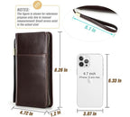 Top Grain Leather Travel Passport Wallet Holder for Man & Woman (For 4 Passports-Zipper Style / Classic-Glossy Blue)