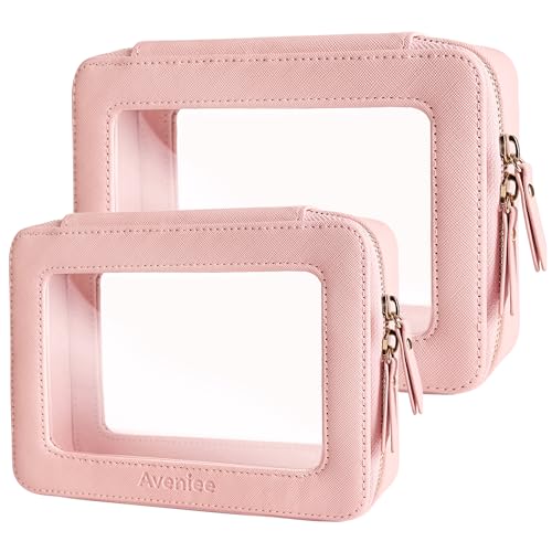 Clear Makeup Bag Organizer Set (Pink / Double Style)