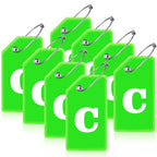 8 Pack Initial Luggage Tags for Suitcases Airplane Travel Essentials (Green / Letter C)