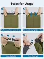 Waterproof Dry Bag Backpack with Emergency Whistle (40L / Dark Green)