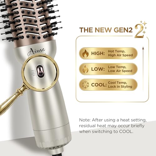 2.3 Inch Auto Dual Voltage Hair Dryer Brush Cool Shot (Matte Silver)
