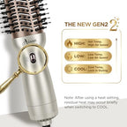 2.3 Inch Auto Dual Voltage Hair Dryer Brush Cool Shot (Matte Silver)