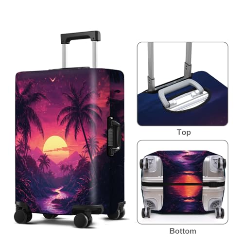 Coconut Trees Luggage Cover Washable Suitcase Protector Anti (Coconut trees / L(28-30inch suitcase))