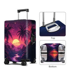 Coconut Trees Luggage Cover Washable Suitcase Protector Anti (Coconut trees / L(28-30inch suitcase))