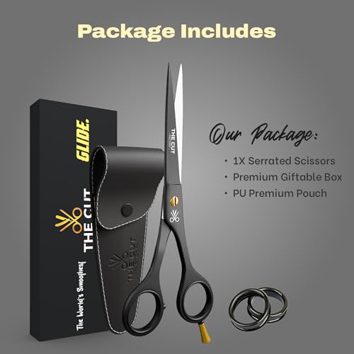 The Cut Factory® Hair Scissors & Hair Cutting Scissors (Black, High Carbon Steel)