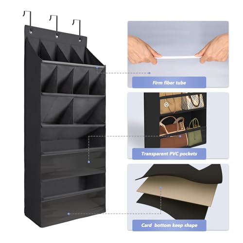 2 Pack Over the Door Shoe Organizers (BLACK / 30+ Pairs)